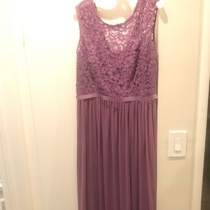 David's Bridal long dress with lace top "Wisteria"